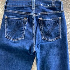 7 For All Man Kind Dojo size 25, inseam 32.5” Dark denim. Trouser